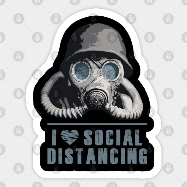 I Love social distancing Sticker by Jose Luiz Filho